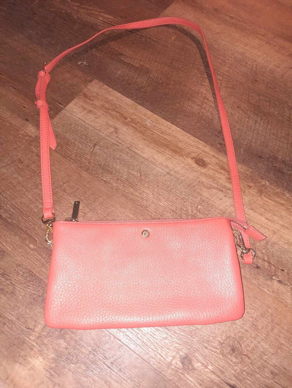 Gili Orange Leather Crossbody